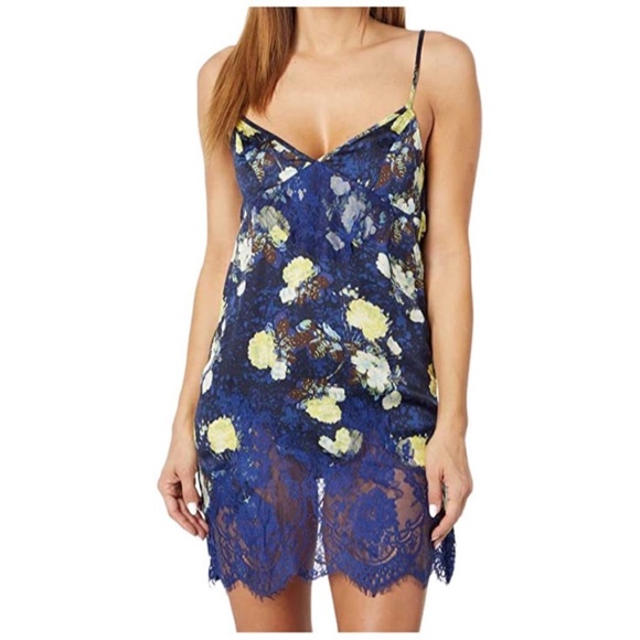 Free People Sunfade Floral Slip Dress in Night Combo Size L NEW - Picture 13 of 13